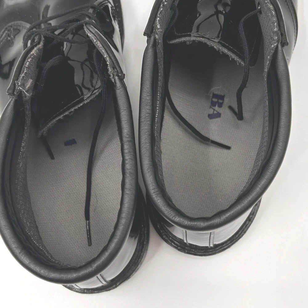 Bates Mens High Gloss Duty Chukka Boots Black Patent Leather Uniform Size 10E